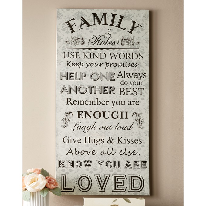 Loved Family Rules Canvas, , large