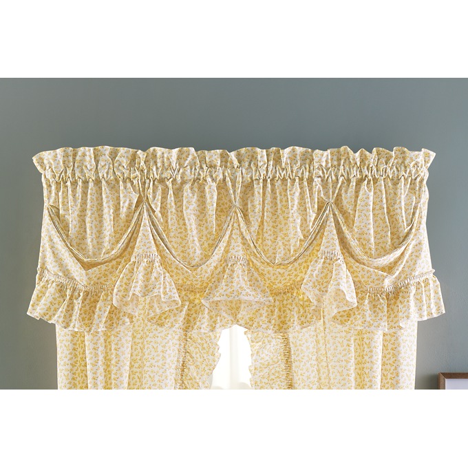 Mayfair Romantic Semi-Sheer Queen Anne Valance, , large