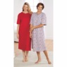 2-Pack Cotton Knit Henley Nightshirts for Women, , large