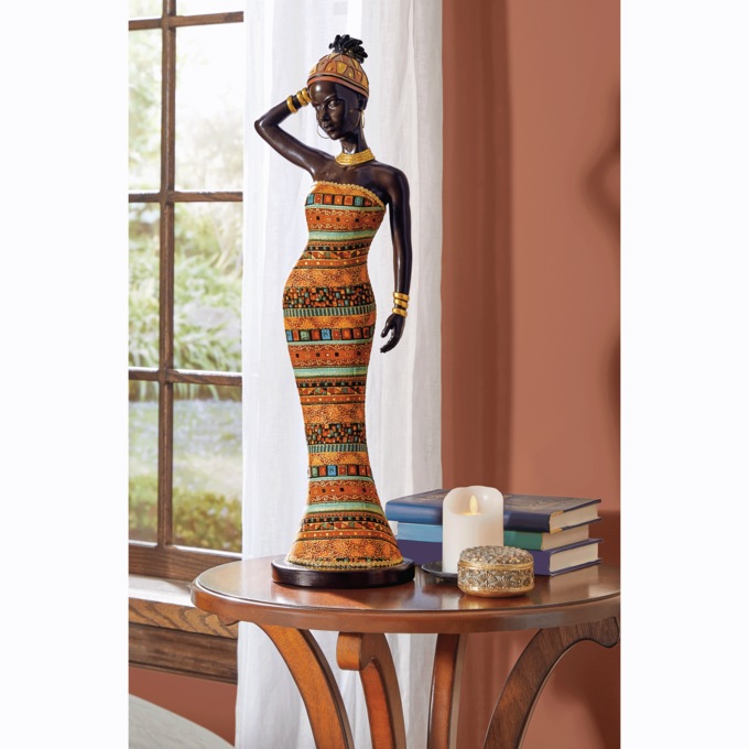 Alina African Woman Statue, , large