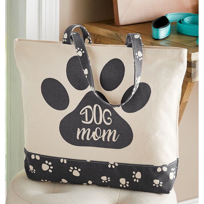 Dog Mom or Cat Mom Tote Bag, , large