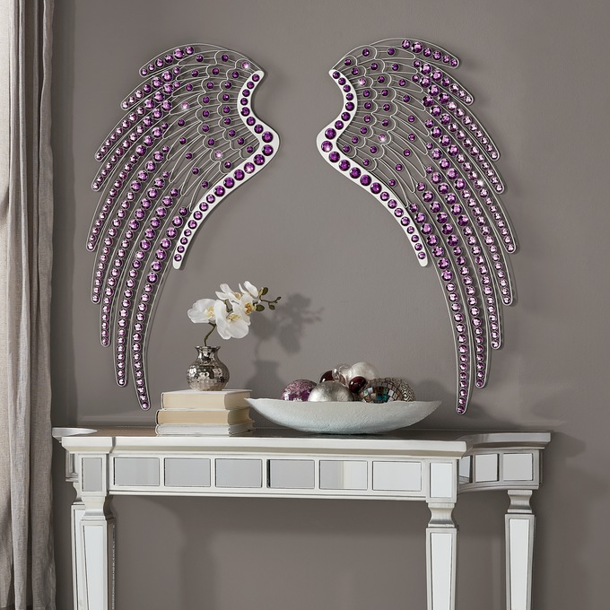 2-Piece Jeweled Wings Wall D&eacute;cor Set, , large