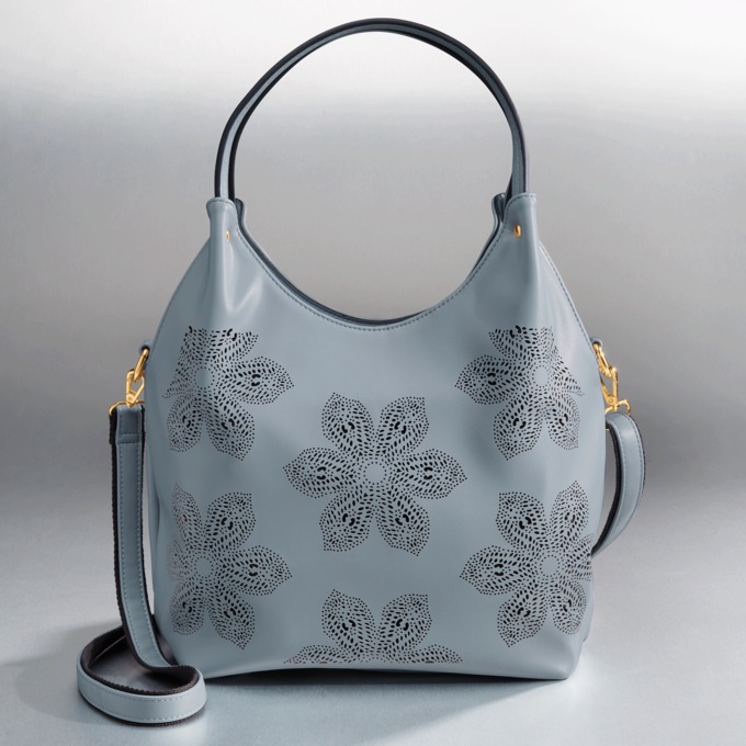 Elie Laser Cut Floral Hobo, , large