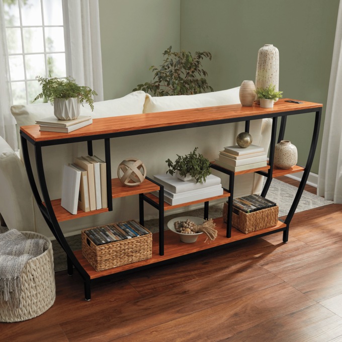 Curved-Iron Powered Console Table, , large