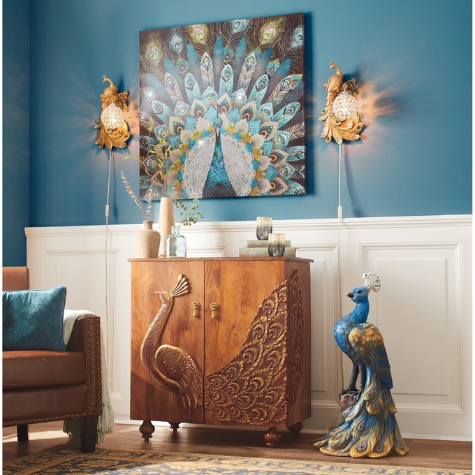 Embellished Peacock Wall Art, , large