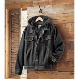 Men&#39;s Denim Jacket with Hood, , large