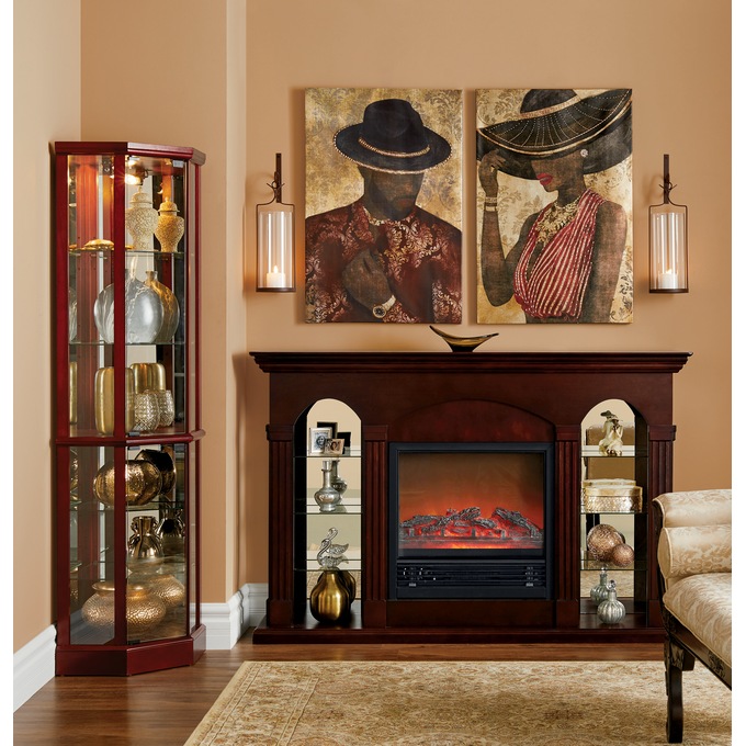 Double Curio Fireplace, , large