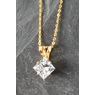 14K Gold Lab-Created Diamond Princess Solitaire Pendant, , large