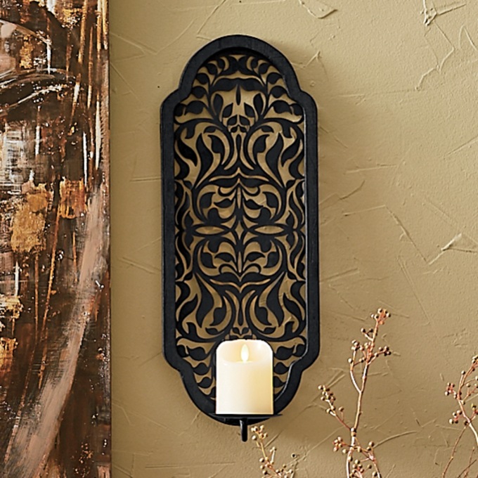 Laser-Cut Swirl Sconce, , large