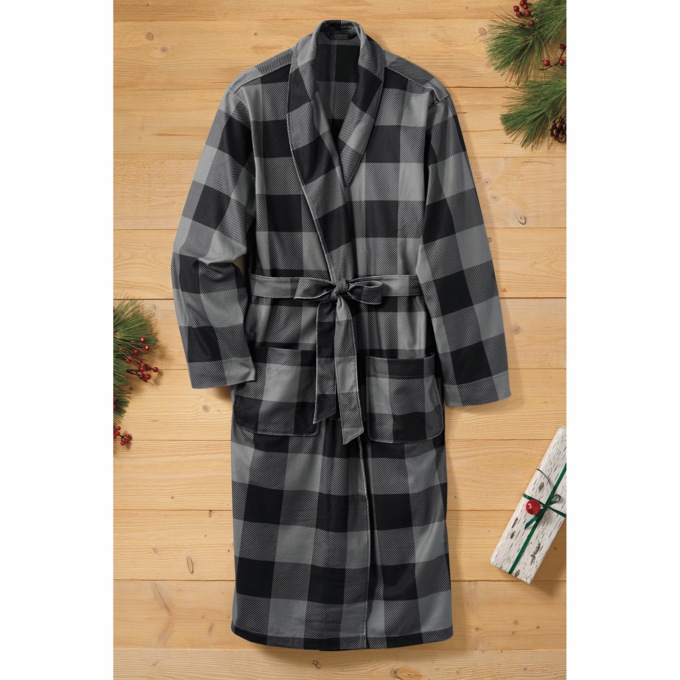 Personalized Mens Fleece Robe, , large