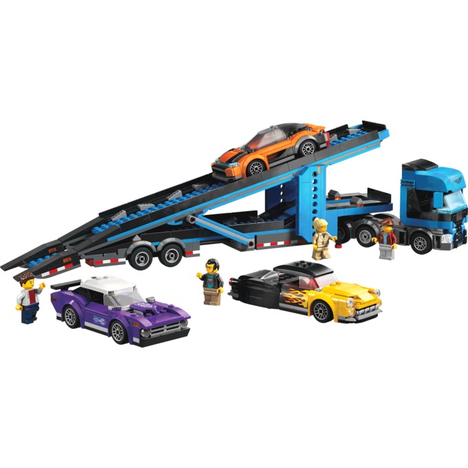 LEGO Car Transporter Truck with 3 Sports Cars, , large