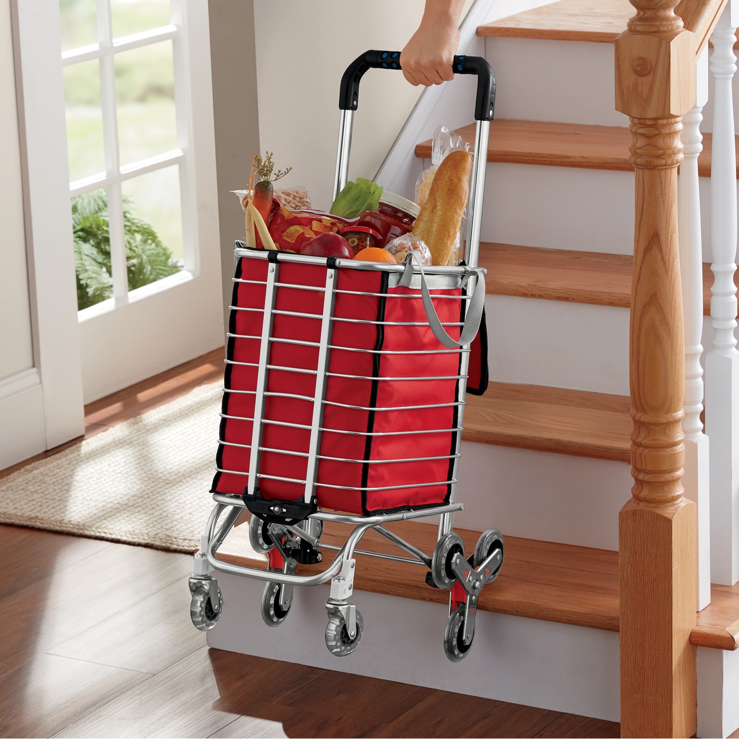 Stair Climbing Shopping Cart with Swivel Wheels Seventh Avenue