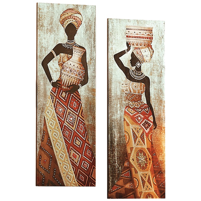 2-Piece African Sisters Canvas Set, , large