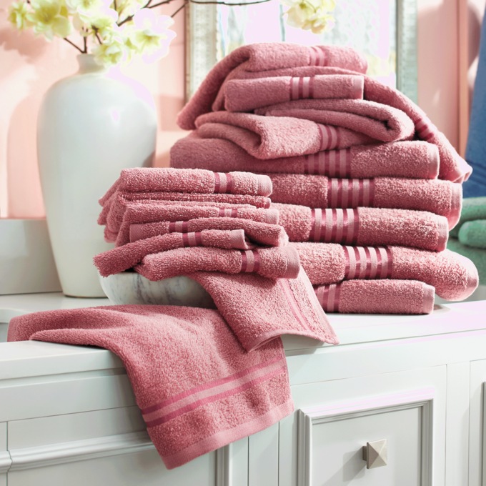 18-Piece Towel Set, Mauve, large