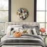 White Velvet Pumpkin Wreath with Buffalo Plaid Bow, , large