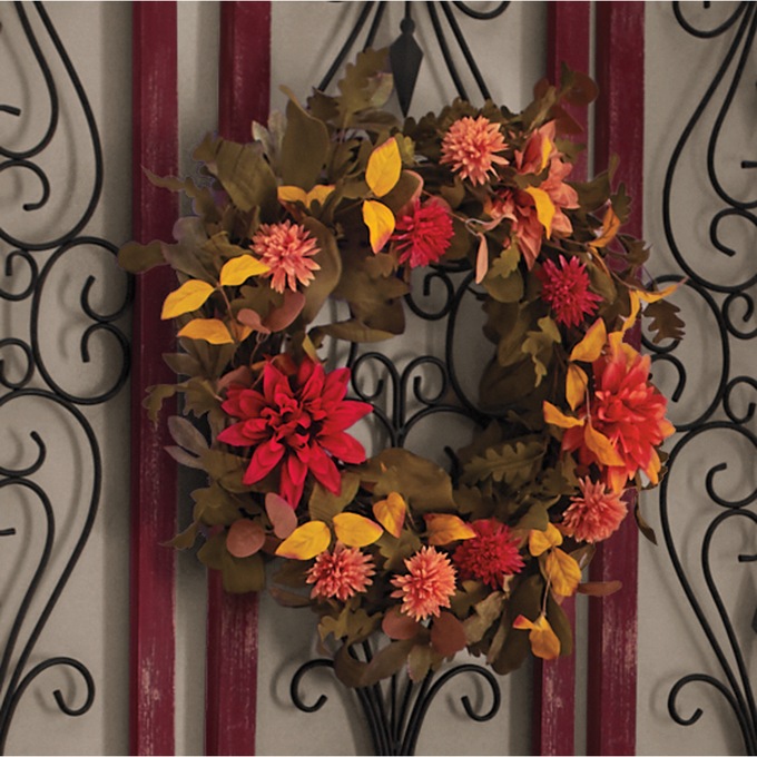 Fall Floral Wreath, , large