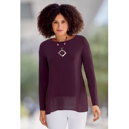 Sheer Bliss Top, Aubergine, large
