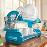 2-Tier Dish Rack, Island Blue, large