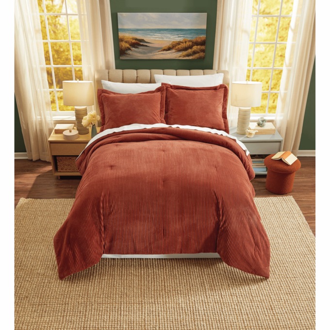 Color Connection Corduroy Down-Alternative Comforter Set, , large
