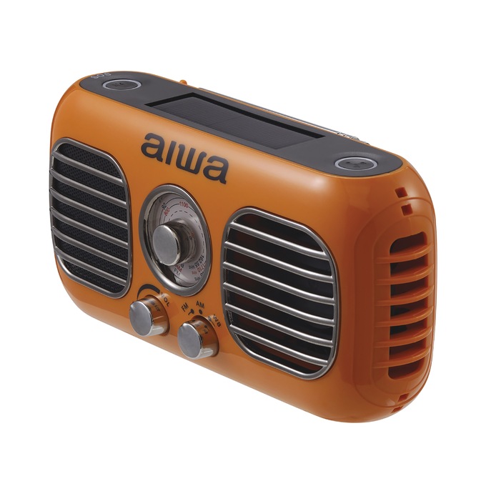 AIWA Handy Mate Solar-Charging Radio, Orange, large