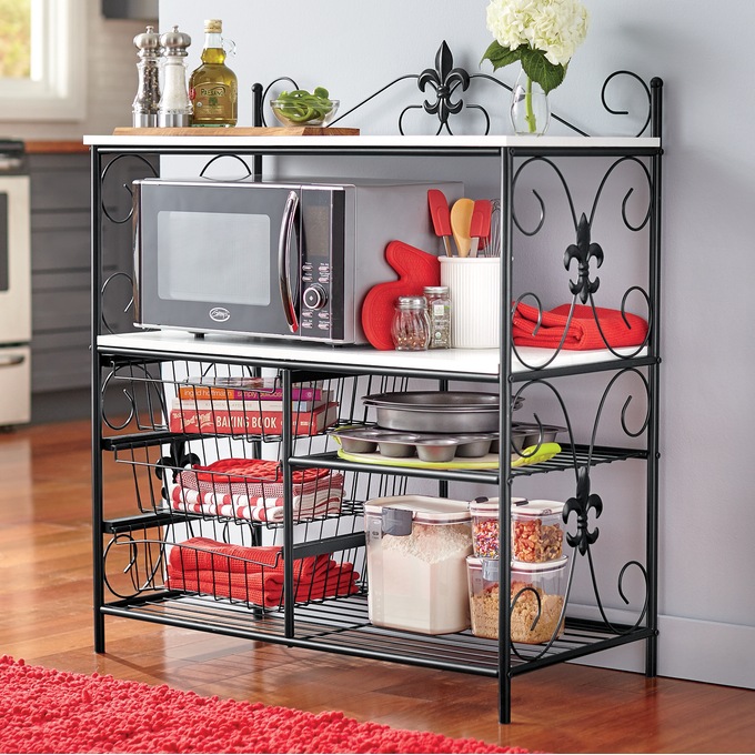 Fleur-De-Lis Microwave Cabinet, , large