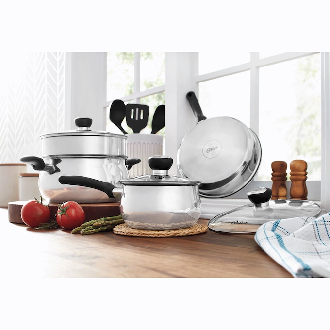 Oster Baldwyn 10-Piece Stainless Steel Cookware Set, , large