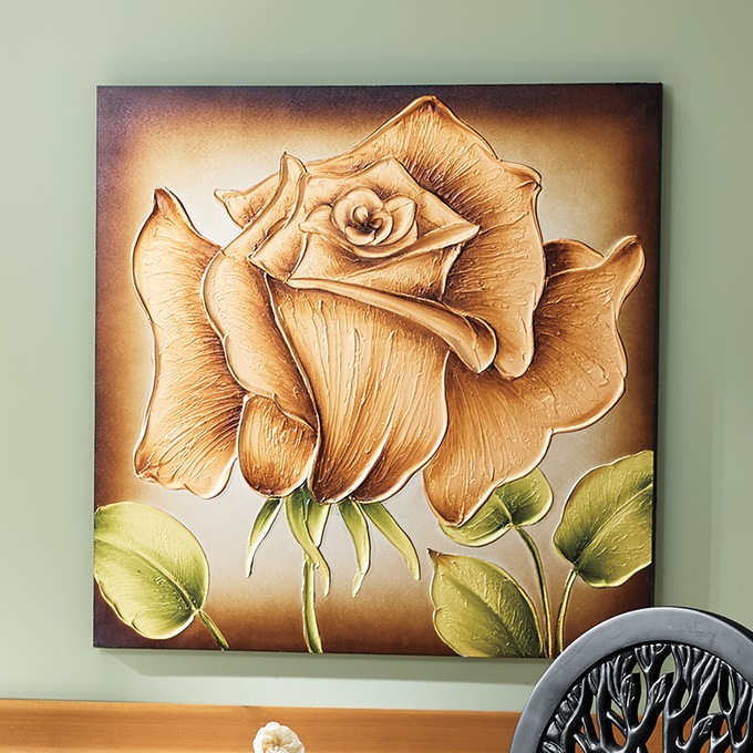 Oil Paint Rose Wall Art, , large