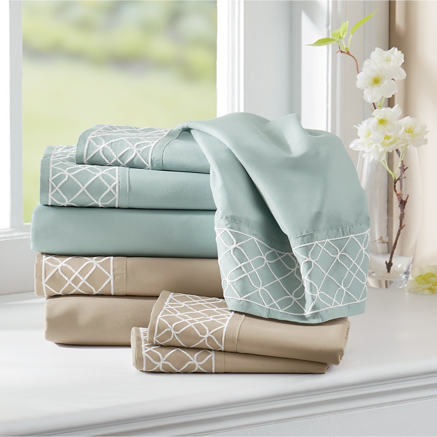 Metallic Thread Microfiber Sheet Set | Seventh Avenue