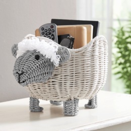Woven Rattan Sheep Basket, , large