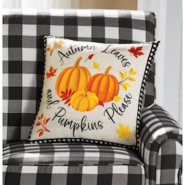 Autumn Leaves And Pumpkins Please Accent Pillow, , large