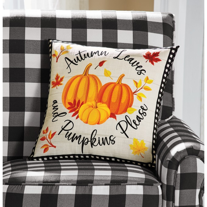 Autumn Leaves And Pumpkins Please Accent Pillow, , large