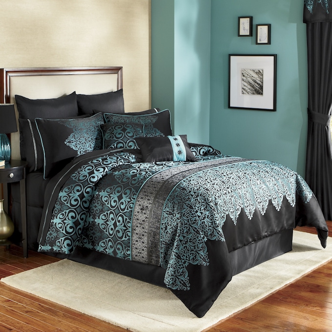 Kismet 10-Piece Luxury Woven Jacquard Comforter and Sheet Set, , large
