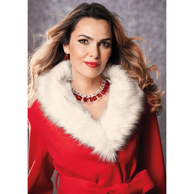 Zara Wrap Peacoat, Red, large