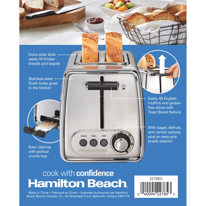 Hamilton Beach Modern Chrome 2-Slice Toaster, Stainless Steel, large