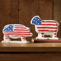 Patriotic Ceramic Farm Animal Statue, , large