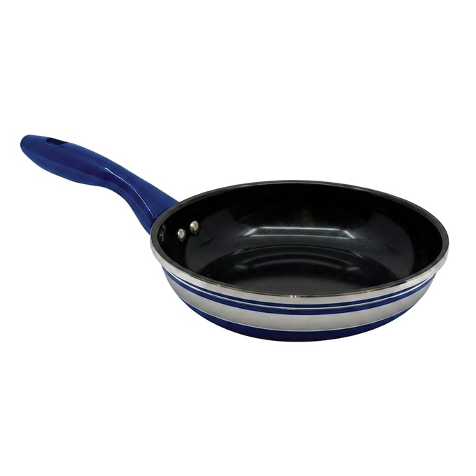 Chef Tested 8-Piece Ceramic Banded Cookware Set by Wards, Blue, large