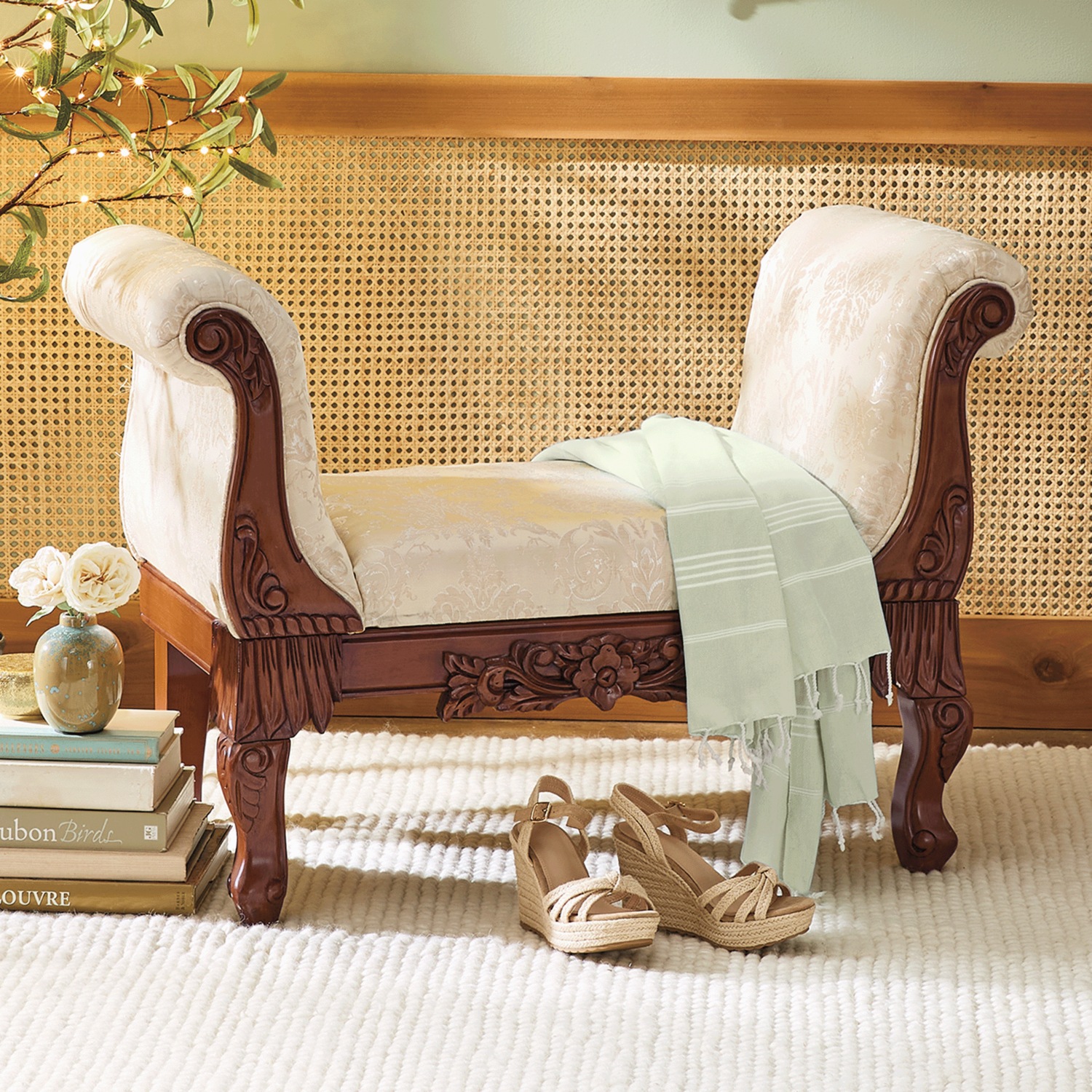 Lillianna Carved Bench | Seventh Avenue