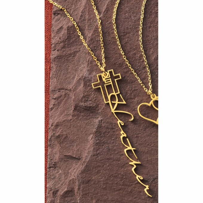 Personalized Name Cross Pendant, , large