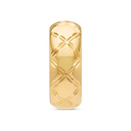 14K Gold Nano Diamond Resin 8mm Diamond-Cut Band, , large