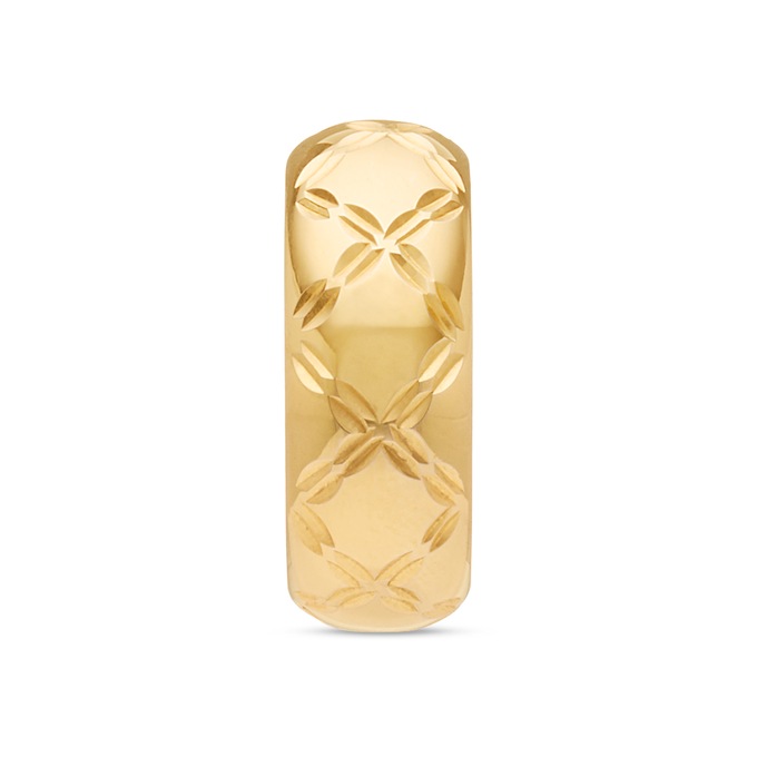 14K Gold Nano Diamond Resin 8mm Diamond-Cut Band, , large