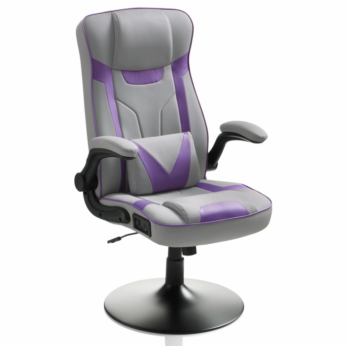 Audio and Vibration Swivel Gaming Chair, , large