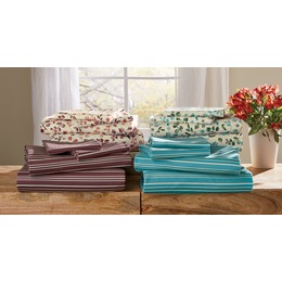 Leaf Stripe Print 2-Pack Microflannel Sheet Set, , large