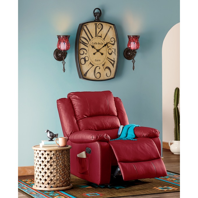 Overstuffed Recliner with Heat and Massage, , large