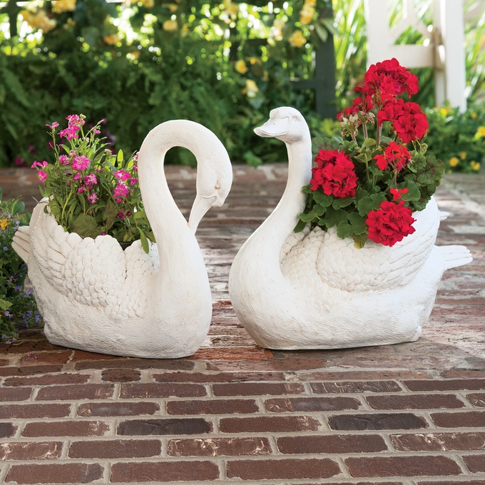 Swan Planter, , large