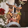 Chunky Wood Welcome Reindeer Family, , large