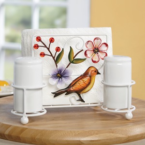 Bird Napkin Holder with Salt & Pepper Shakers, , large