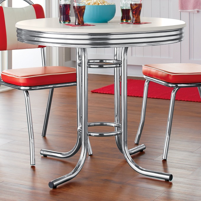 Retro Dining Table And Set Of 2 Java Joint Kitchen Chairs