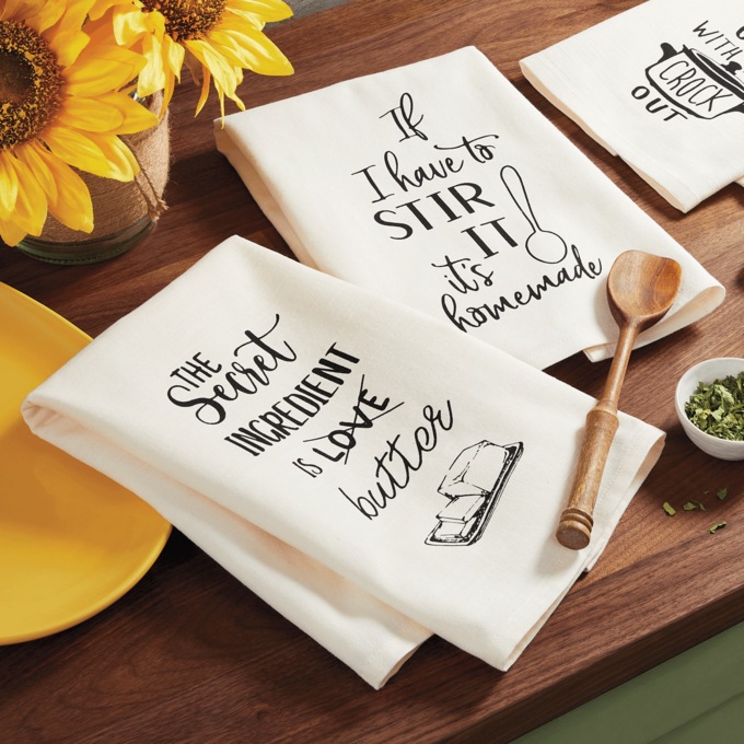 Set of 2 Funny Fall Dish Towels, , large