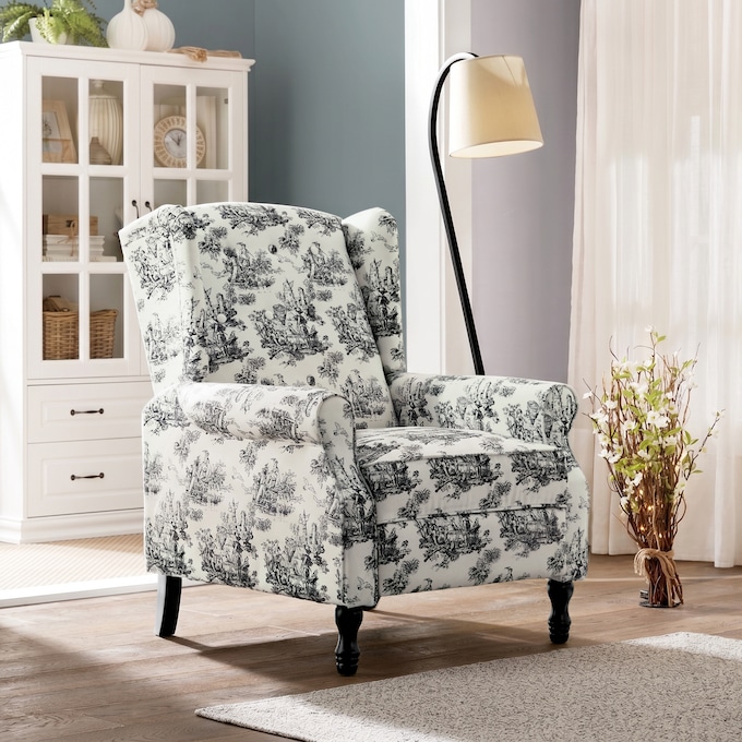 Toile Wingback Recliner, , large