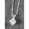 14K Gold Lab-Created Diamond Princess Solitaire Pendant, , large
